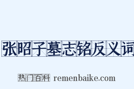 张昭子墓志铭反义词是什么意思的图片